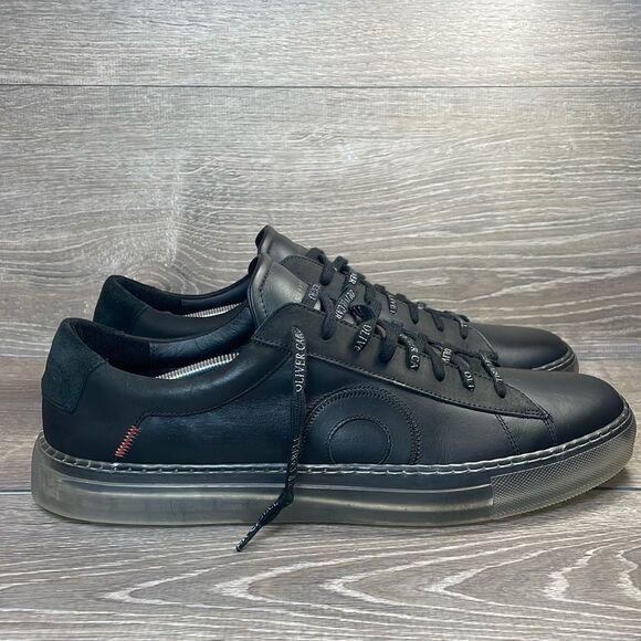 Oliver Cabell Other - Oliver Cabell Low 1 Ghost Black Leather Mens Size 14/EU 47 Fashion Sneakers